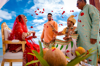 Rati and Shaunak during their Indian wedding ceremony at Moon Palace The Grand - Cancun, highlighting the importance of asking the right questions when evaluating destination wedding resorts. Rati and Shaunak during their Indian wedding ceremony at Moon Palace The Grand - Cancun, highlighting the importance of asking the right questions when evaluating destination wedding resorts.