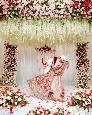 Shivani and Alpesh during their wedding reception at Hard Rock Riviera Maya, an all-inclusive resort in Riviera Maya, Mexico. Shivani and Alpesh during their wedding reception at Hard Rock Riviera Maya, an all-inclusive resort in Riviera Maya, Mexico.