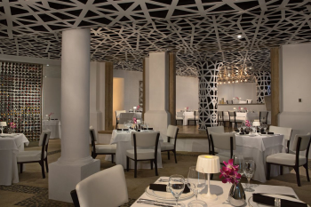 Elegant dining room at Portofino restaurant at Dreams Los Cabos Suites Golf Resort & Spa Elegant dining room at Portofino restaurant at Dreams Los Cabos Suites Golf Resort & Spa